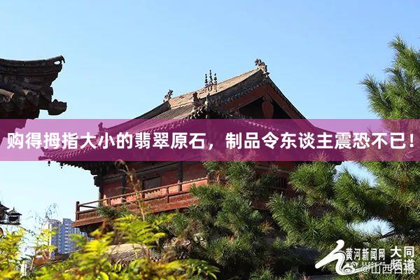 购得拇指大小的翡翠原石，制品令东谈主震恐不已！
