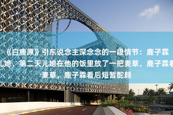 《白鹿原》引东说念主深念念的一段情节:鹿子霖酒后大意了儿媳,第二天儿媳在他的饭里放了一把麦草,鹿子霖看后短暂酡颜