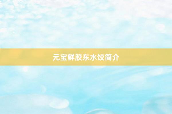元宝鲜胶东水饺简介