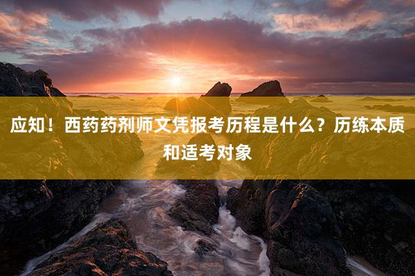 应知！西药药剂师文凭报考历程是什么？历练本质和适考对象