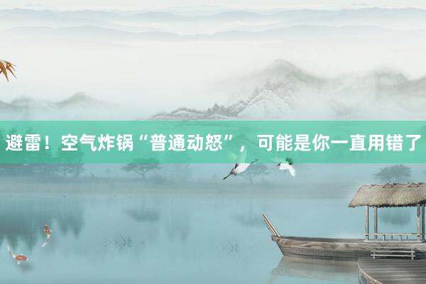 避雷！空气炸锅“普通动怒”，可能是你一直用错了
