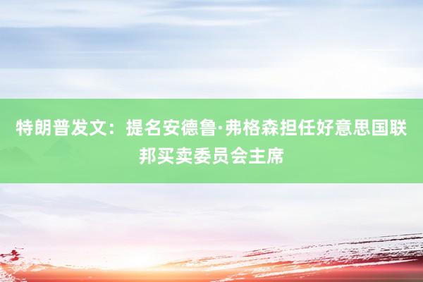 特朗普发文：提名安德鲁·弗格森担任好意思国联邦买卖委员会主席
